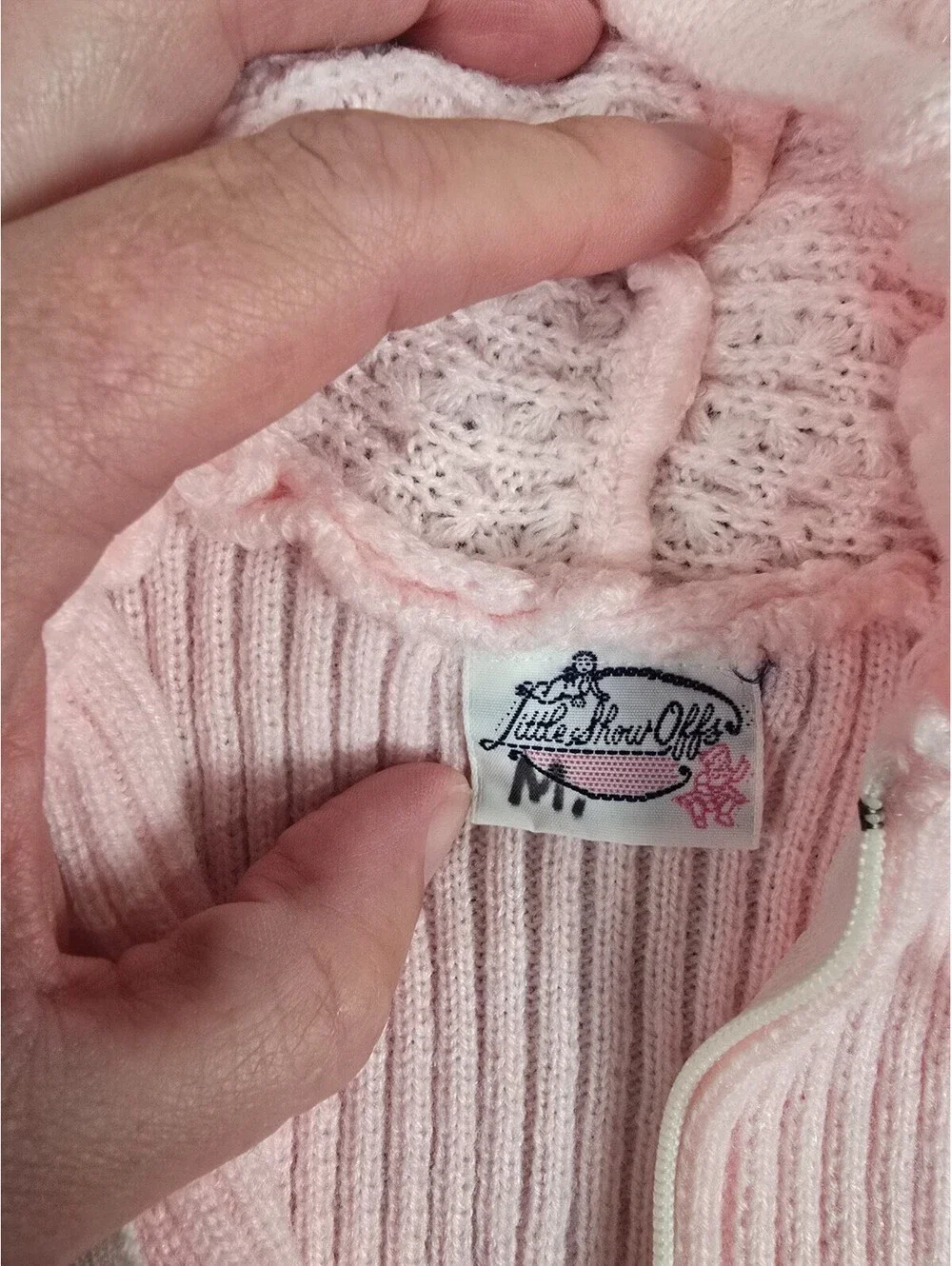 Vintage 1960s Little Show Offs Baby Girls Sz 3-6M Crochet Knit Sleep Dress Pink